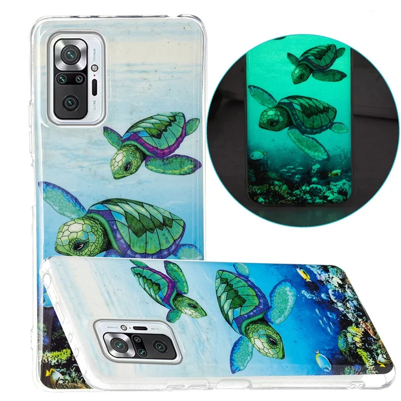 Noctilucent IMD TPU Phone Back Case Cover for Xiaomi Redmi Note 10 Pro 4G (India)/Note 10 Pro 4G (Global)/Note 10 Pro Max - Turtle