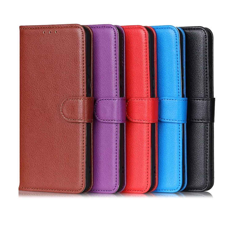 Carteira de Couro Magnética com Textura de Lichia e Proteção Total para Xiaomi Redmi Note 11 4G (MediaTek)/Redmi 10 4G/Redmi 10 2022 4G/10 Prime - Preta