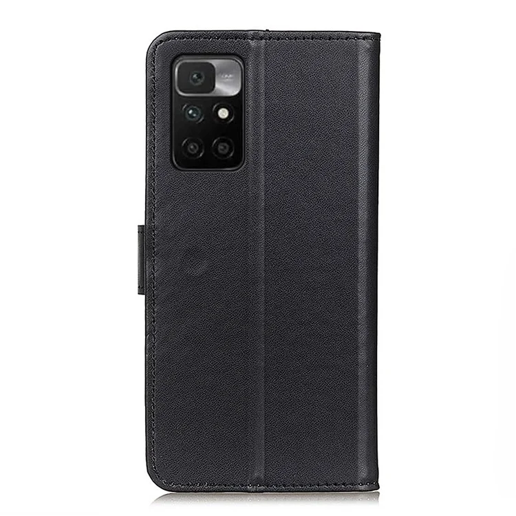 Scratch-proof Magnetic Clasp Leather Phone Case with Stand for Xiaomi Redmi Note 11 4G (MediaTek)/Redmi 10 4G/Redmi 10 2022 4G/10 Prime - Black