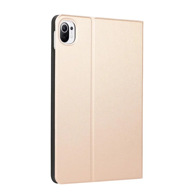 For Xiaomi Pad 5 / Pad 5 Pro Anti-Scratch PU Leather Protective Stand Folio Case Cover - Gold