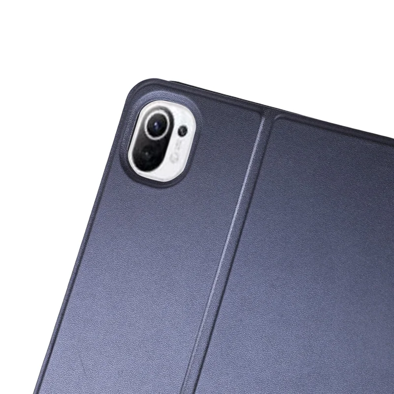 For Xiaomi Pad 5 / Pad 5 Pro Anti-Scratch PU Leather Protective Stand Folio Case Cover - Dark Blue