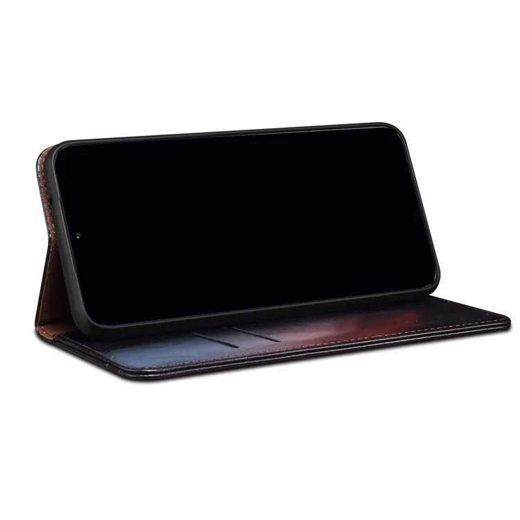 Waxy Crazy Horse Texture Willet Stand Cierre Magnético PU Case de Teléfono de Cuero Para Xiaomi Redmi 10 4G (2021)/10 Prime/10 2022 4g/nota 11 4G (MediaTek) - Negro