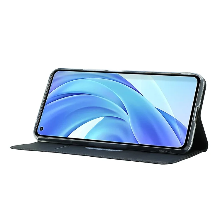 Étui de Téléphone de Conception Magnétique en Cuir PU Avec Support de Carte Pour Xiaomi Mi 11 Lite 4g / 5G / 11 Lite 5G NE - le Noir