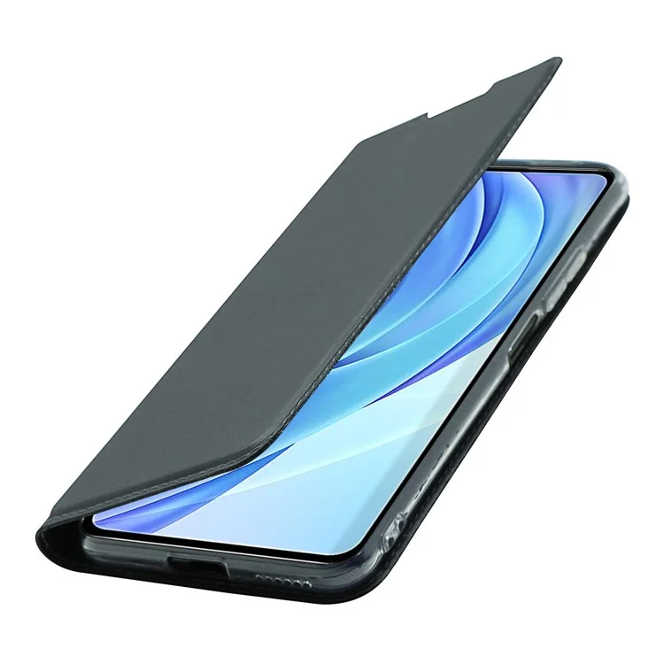 Étui de Téléphone de Conception Magnétique en Cuir PU Avec Support de Carte Pour Xiaomi Mi 11 Lite 4g / 5G / 11 Lite 5G NE - le Noir