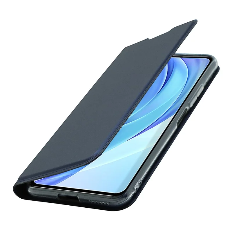 PU Leather Magnetic Design Phone Case with Card Holder for Xiaomi Mi 11 Lite 4G/5G / 11 Lite 5G NE - Blue