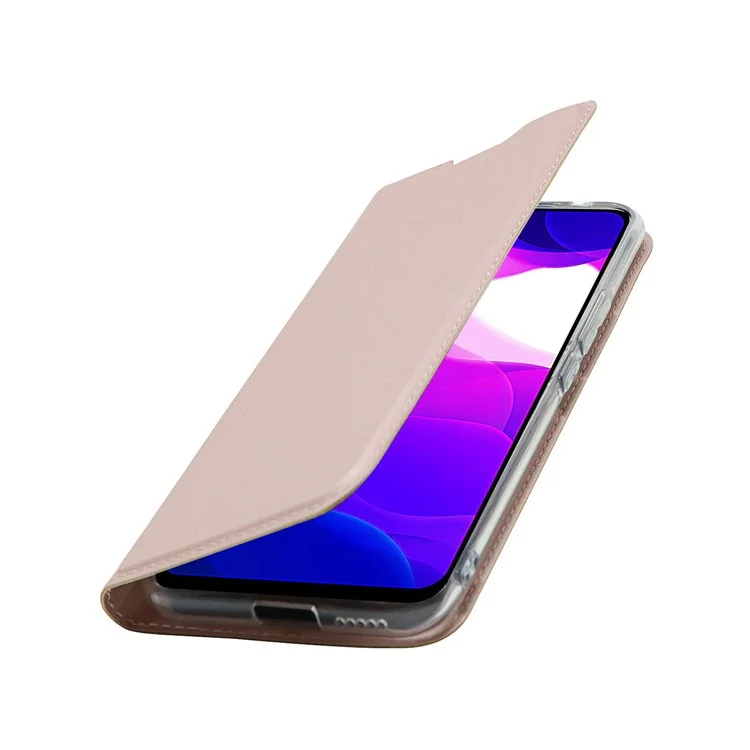 PU Leather Card Holder Magnetic Phone Case Stand Cover for Xiaomi Mi 10 Lite 5G - Rose Gold