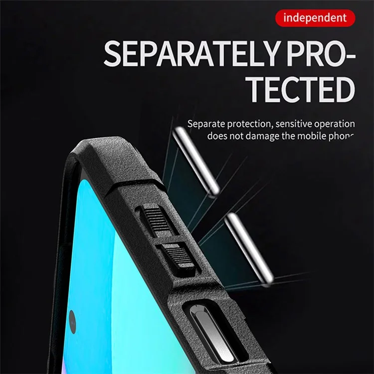 Shock Absorption Rugged Square Grid Texture Slim Soft TPU Phone Case for Xiaomi Redmi 10 4G (2021)/10 Prime/10 2022 4G/Note 11 4G (MediaTek) - Black