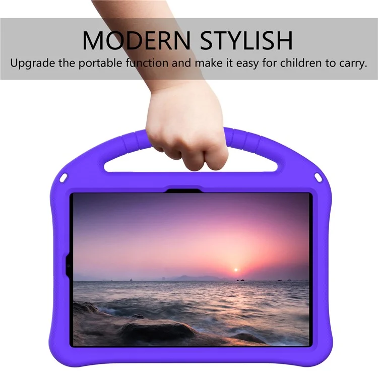Lightweight Convertible Handle Kickstand Kids Friendly EVA Protective Cover for Xiaomi Pad 5/ Pad 5 Pro - Purple