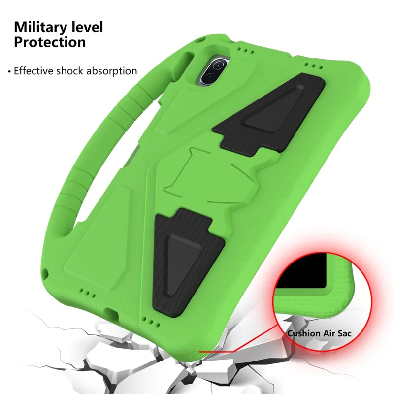 Capa Protetora Conversível Leve com Suporte para Crianças, Feita de EVA Resistente, para Xiaomi Pad 5/ Pad 5 Pro - Verde