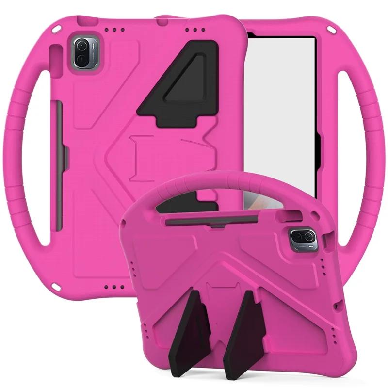 Capa Protetora Leve Conversível com Suporte para Crianças feita de EVA à Prova de Impacto para Xiaomi Pad 5/ Pad 5 Pro - Rosa