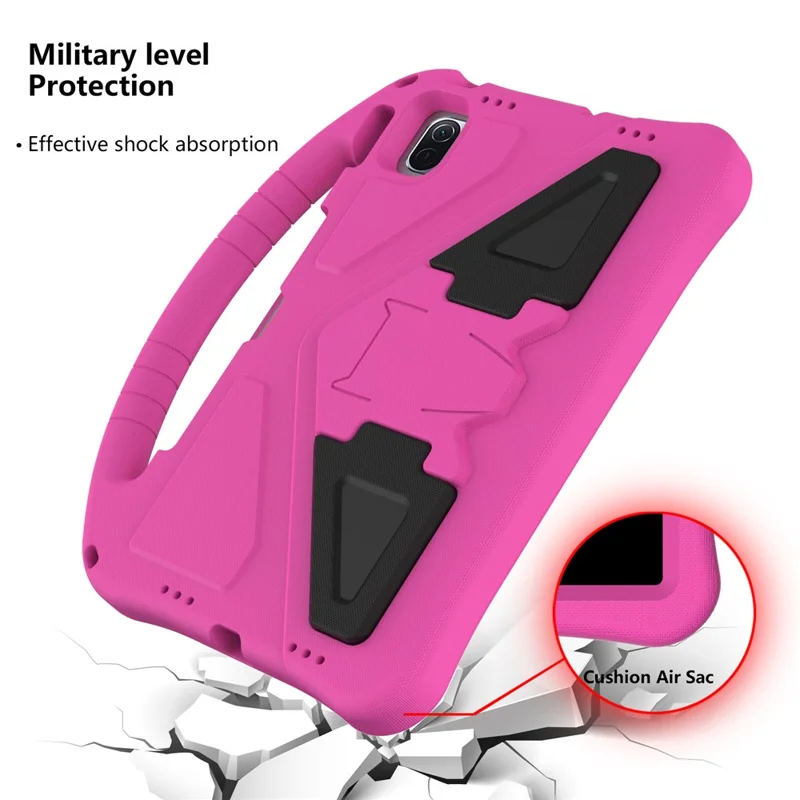 Capa Protetora Leve Conversível com Suporte para Crianças feita de EVA à Prova de Impacto para Xiaomi Pad 5/ Pad 5 Pro - Rosa