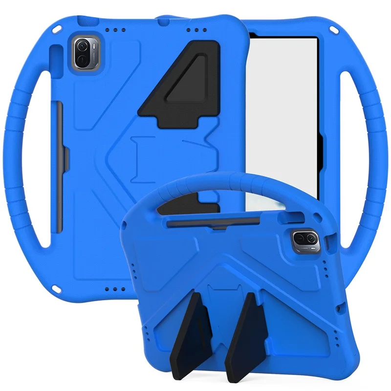 Capa Protetora Conversível Leve com Suporte para Crianças, Resistente a Impactos, de EVA, para Xiaomi Pad 5/ Pad 5 Pro - Azul