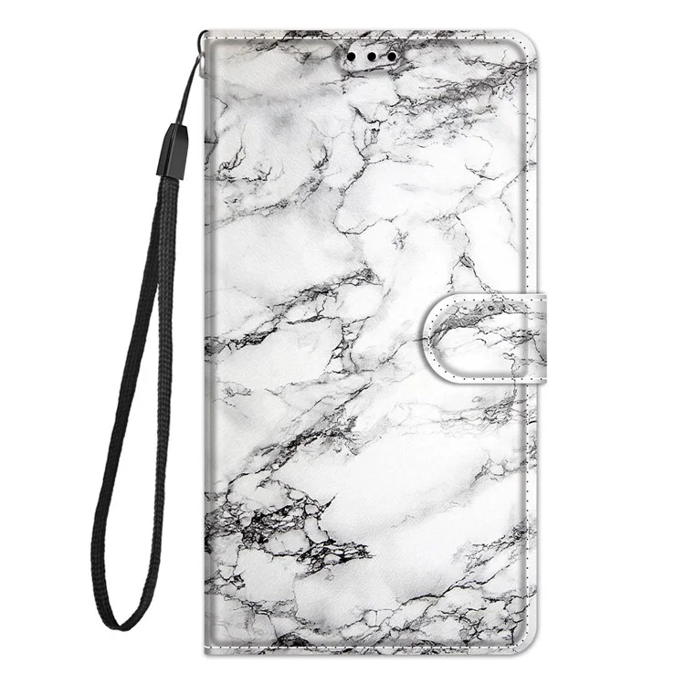 Custodia in pelle con design a stampa a tutto tondo per Xiaomi Redmi Note 10 Pro 4G (Globale)/Note 10 Pro 4G (India)/Note 10 Pro Max - Bianco/Marmo