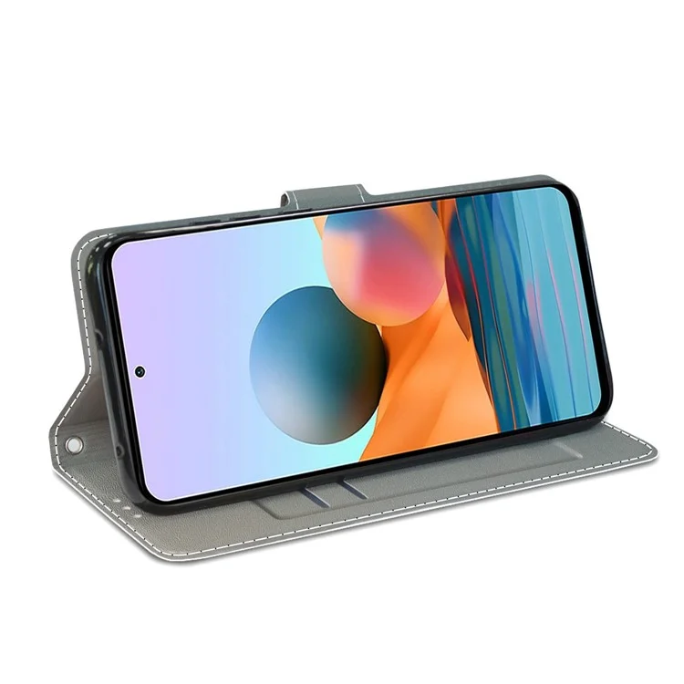 Custodia in pelle con design a stampa a tutto tondo per Xiaomi Redmi Note 10 Pro 4G (Globale)/Note 10 Pro 4G (India)/Note 10 Pro Max - Bianco/Marmo