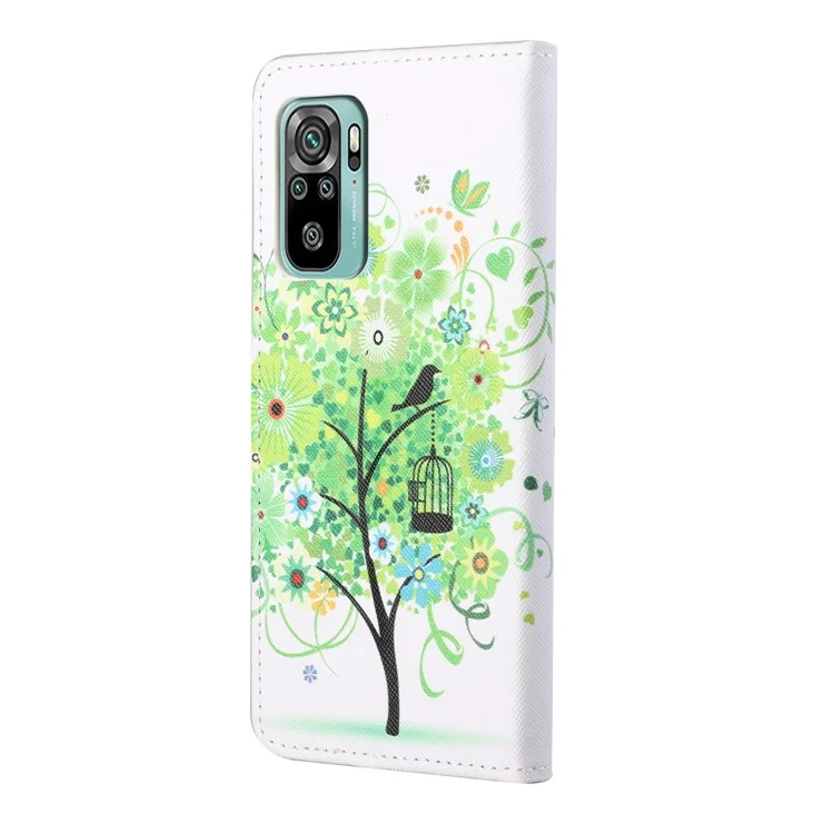 Custodia in pelle a portafoglio con protezione completa, chiusura magnetica e supporto per Xiaomi Redmi 10 4G (2021)/10 Prime/10 2022 4G/Note 11 4G (MediaTek) - Verde Albero