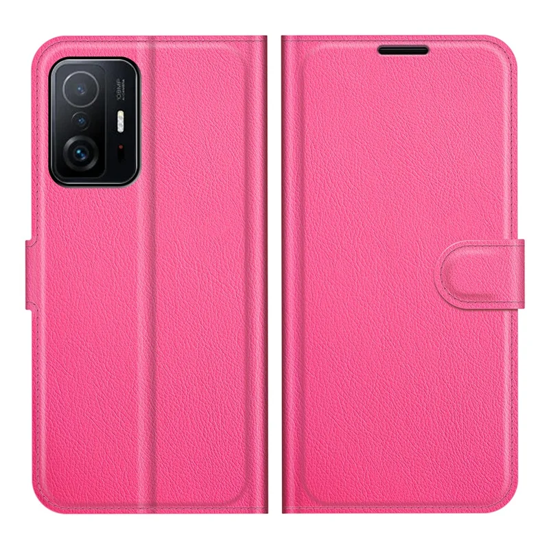 Litchi Texture Anti-Drop Stylish Wallet Design Flip Leather Phone Case with Stand for Xiaomi 11T 5G / 11T Pro 5G - Rose