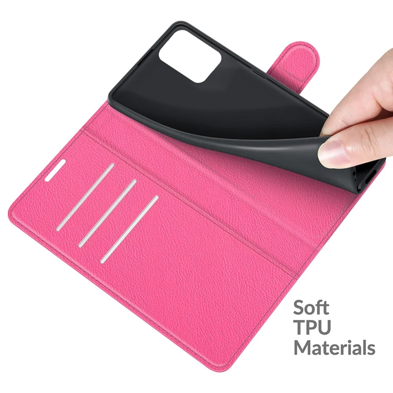 Litchi Texture Anti-Drop Stylish Wallet Design Flip Leather Phone Case with Stand for Xiaomi 11T 5G / 11T Pro 5G - Rose