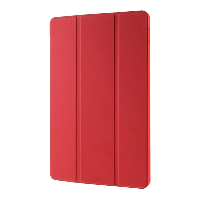 For Xiaomi Pad 5/ Pad 5 Pro Lightweight Slim PU Tablet Case Matte TPU Trifold Stand Cover with Auto Wake/Sleep - Red
