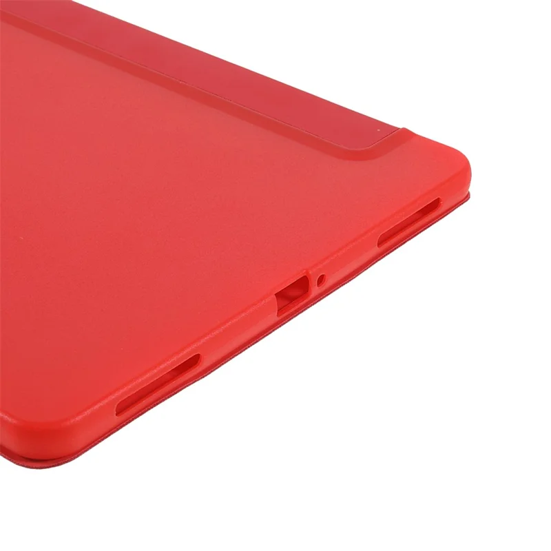 For Xiaomi Pad 5/ Pad 5 Pro Lightweight Slim PU Tablet Case Matte TPU Trifold Stand Cover with Auto Wake/Sleep - Red