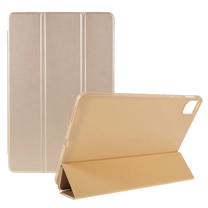 Pour Xiaomi Pad 5 / Pad 5 Pro Lightweight Slim pu Tablet Case TPU TPU Trifold Stand Couvercle Avec Sillage Automatique / Sommeil - or