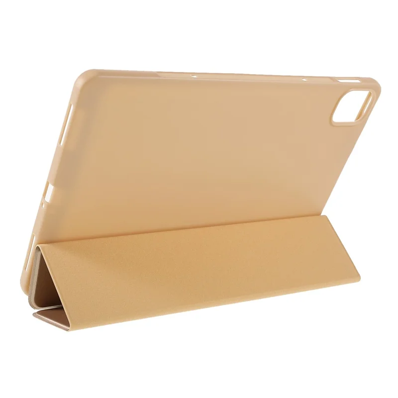 Pour Xiaomi Pad 5 / Pad 5 Pro Lightweight Slim pu Tablet Case TPU TPU Trifold Stand Couvercle Avec Sillage Automatique / Sommeil - or