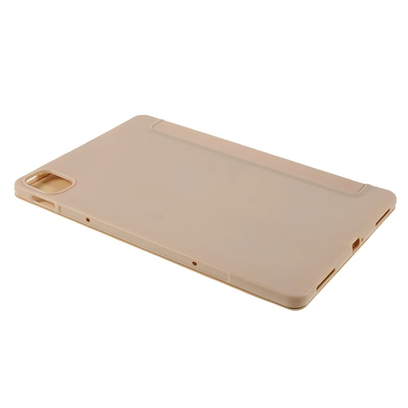 Pour Xiaomi Pad 5 / Pad 5 Pro Lightweight Slim pu Tablet Case TPU TPU Trifold Stand Couvercle Avec Sillage Automatique / Sommeil - or