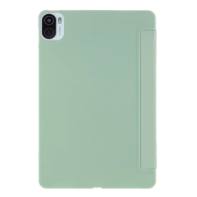 For Xiaomi Pad 5/ Pad 5 Pro Lightweight Slim PU Tablet Case Matte TPU Trifold Stand Cover with Auto Wake/Sleep - Light Green