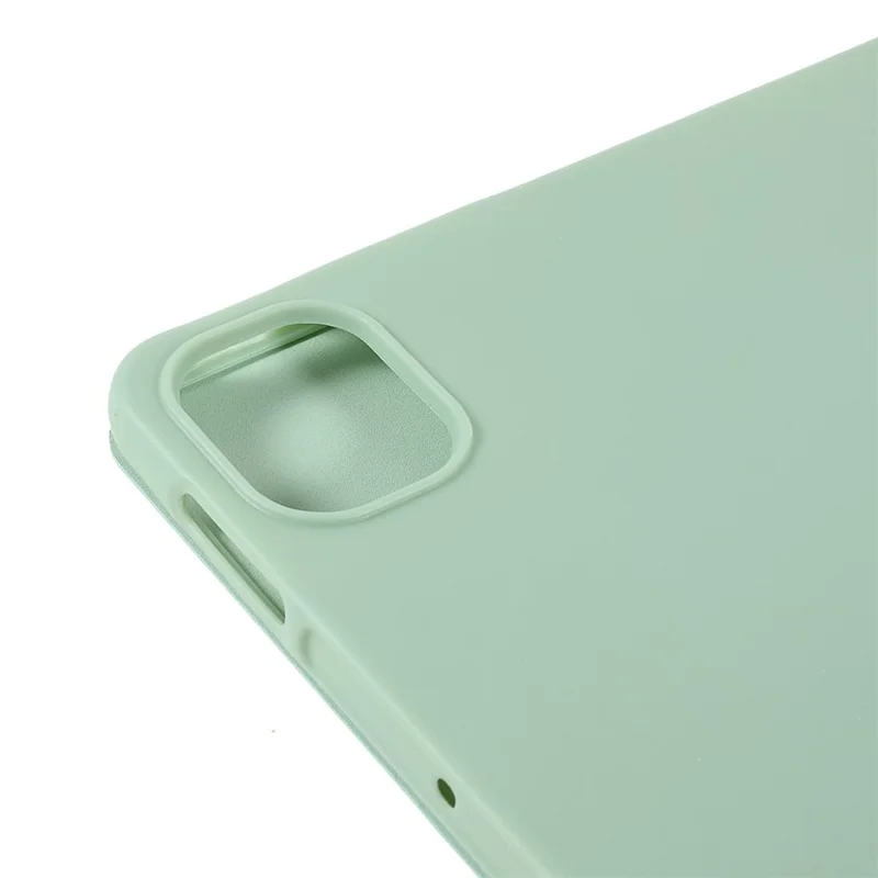 For Xiaomi Pad 5/ Pad 5 Pro Lightweight Slim PU Tablet Case Matte TPU Trifold Stand Cover with Auto Wake/Sleep - Light Green