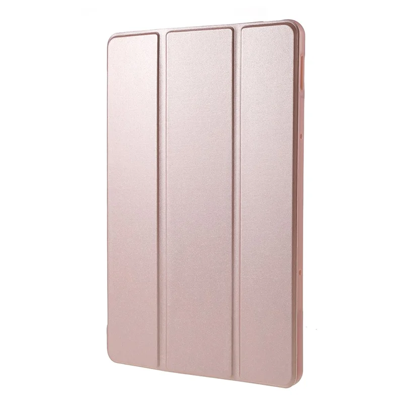 Lättviktig slank skinnfodral till Xiaomi Pad 5/Pad 5 Pro med stativ i tre delar, automatisk in/ur-släckning – Rosenfärgat guld