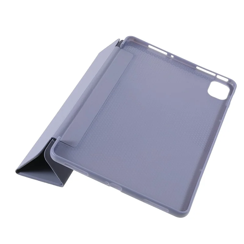 Pour Xiaomi Pad 5/ Pad 5 Pro Coque de tablette légère et fine en PU Étui de support pliable à trois volets avec fonction de réveil/veille automatique - Bleu bébé