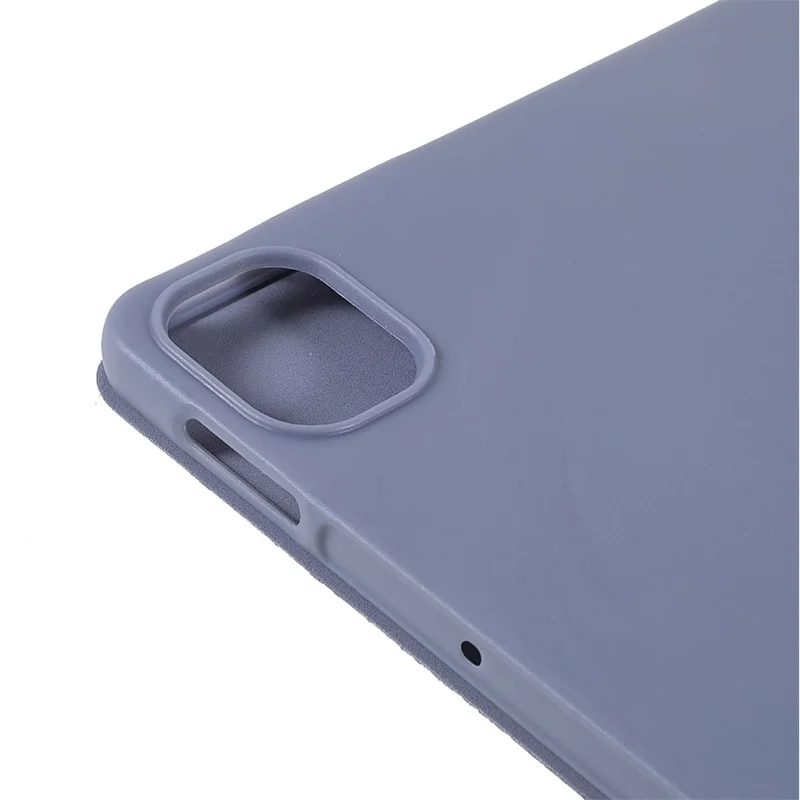 Pour Xiaomi Pad 5/ Pad 5 Pro Coque de tablette légère et fine en PU Étui de support pliable à trois volets avec fonction de réveil/veille automatique - Bleu bébé