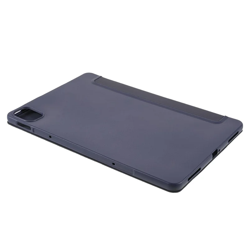 For Xiaomi Pad 5/ Pad 5 Pro Lightweight Slim PU Tablet Case Matte TPU Trifold Stand Cover with Auto Wake/Sleep - Dark Blue