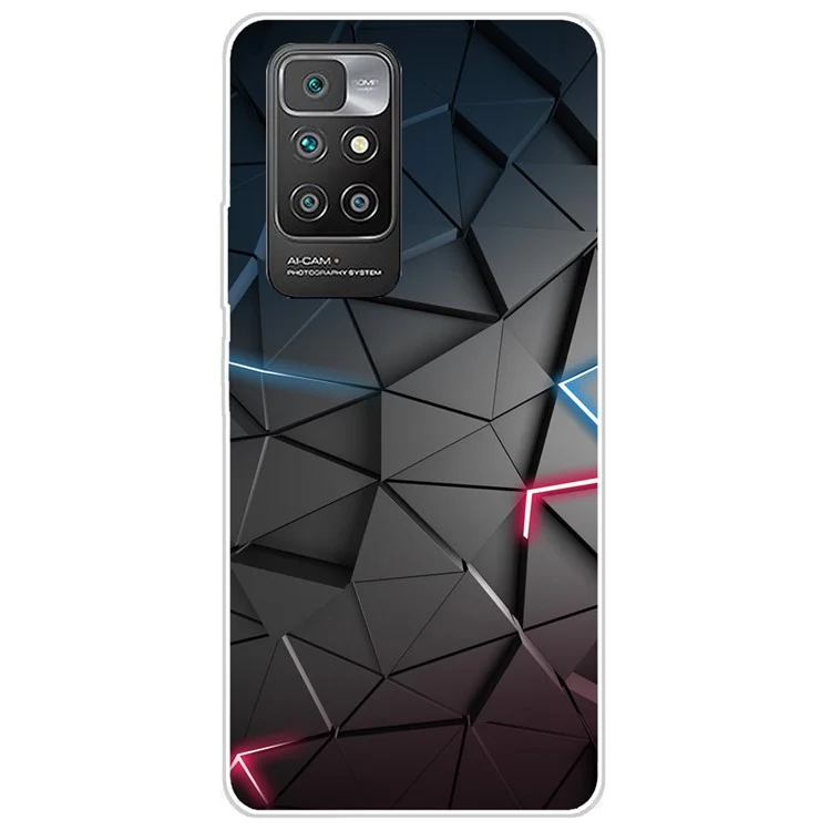 Dünner, schlanker Fit Soft TPU-Gehäuse-Musterbedruckung Schützendes Cover für Xiaomi Redmi 10 4G (2021) / Redmi Note 11 4G (MediaTek) / Redmi 10 2022 4G / Redmi 10 Prime - Solide Geometrie