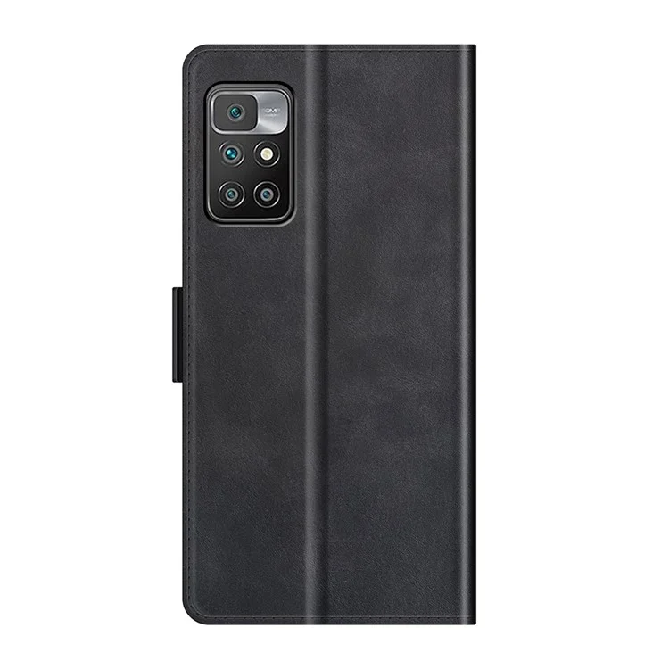 Custodia Portafoglio in Pelle PU con Protezione Completa, Supporto Pieghevole e Chiusura Magnetica Doppia per Xiaomi Redmi 10 Prime / Redmi 10 - Nero