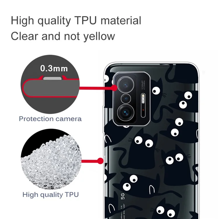 IMD Pattern Printing Slim Soft TPU Shockproof Protective Case for Xiaomi 11T / 11T Pro - Little Cats