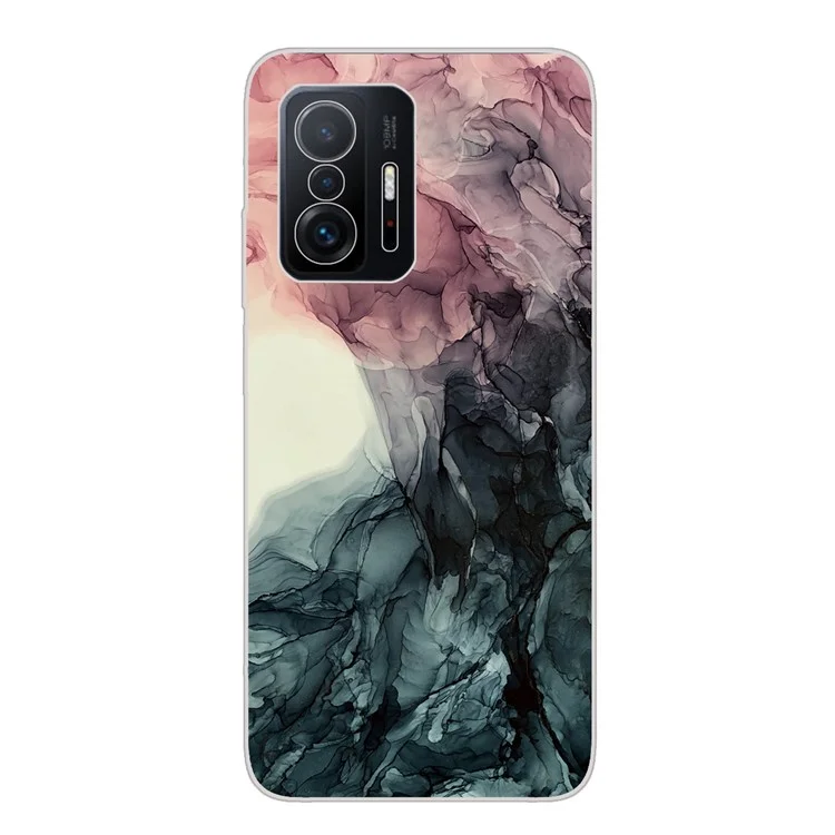 Marmormuster-Design stoßfeste Stoßstange Anti-Kratzer TPU IMD Schutzhülle für Xiaomi 11T / 11T Pro - Stil E
