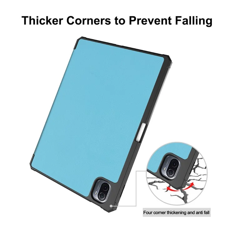 Enkay Hat Prince Élégant Anti-automobile Auto Wake / Sleep Tri-fold Stand pu Leather + TPU Tablet Boll Shell With Pen Slot Pour Xiaomi Pad 5/5 Pro - le Noir
