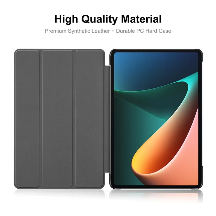 ENKAY HAT PRINCE Light Slim Anti-Fall Tri-fold Stand PU Leather + PC Tablet Case Cover with Auto Wake/Sleep Function for Xiaomi Pad 5/5 Pro -  Baby Blue