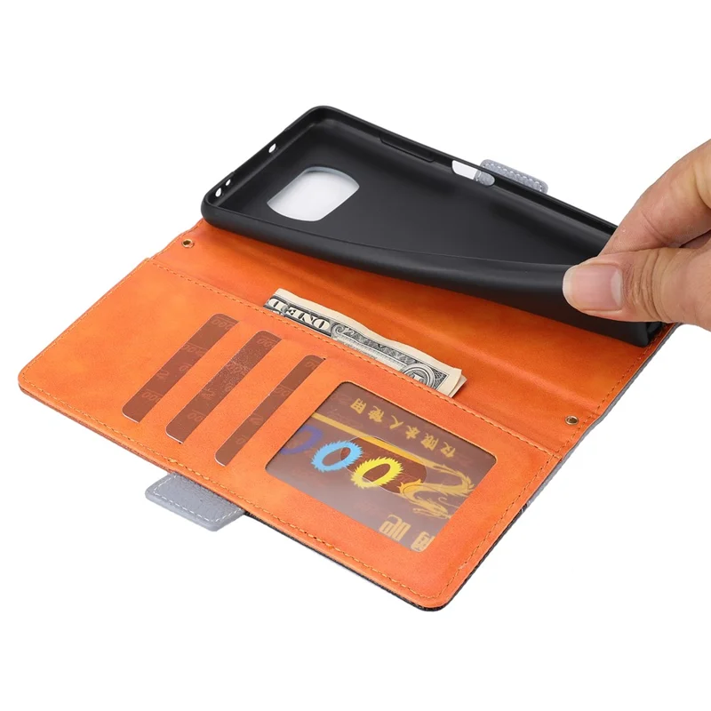 Splicing Design Litchi Texture Leather Shockproof Wallet Stand Flip Cover with Strap for Xiaomi Poco X3 NFC / Poco X3 / Poco X3 Pro - Grey