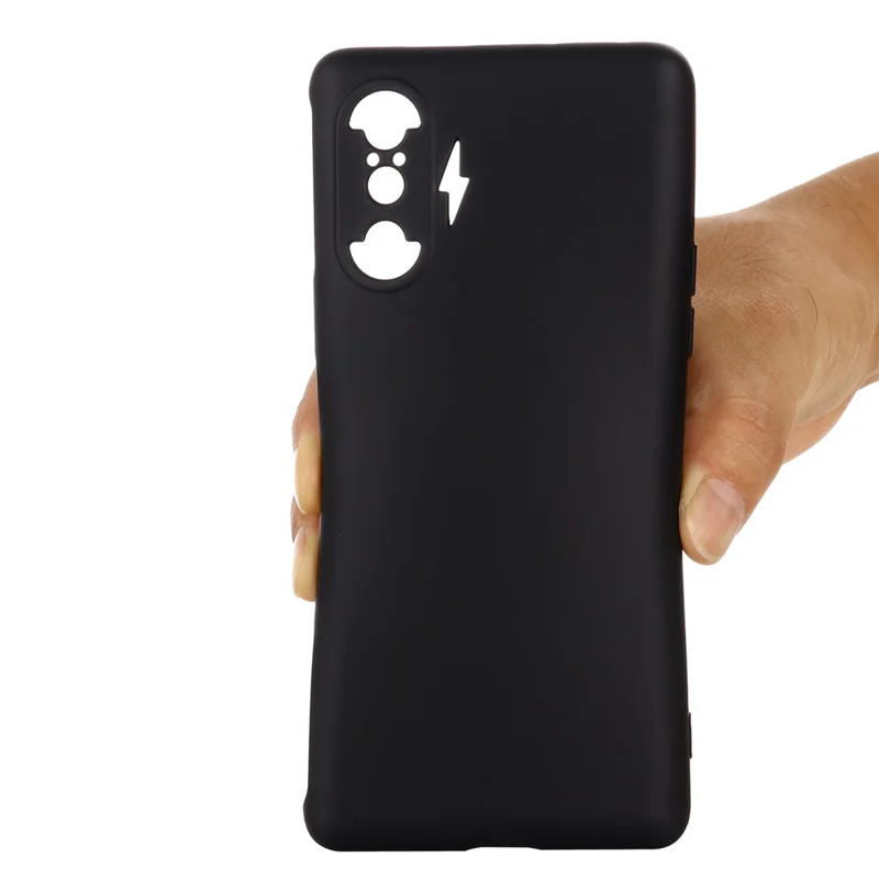 Liquid Silicone Case Lightweight Microfiber Lining Cushion Texture Anti-Scratch Cover with Strap for Xiaomi Poco F3 GT 5G / Redmi K40 Gaming 5G - Black