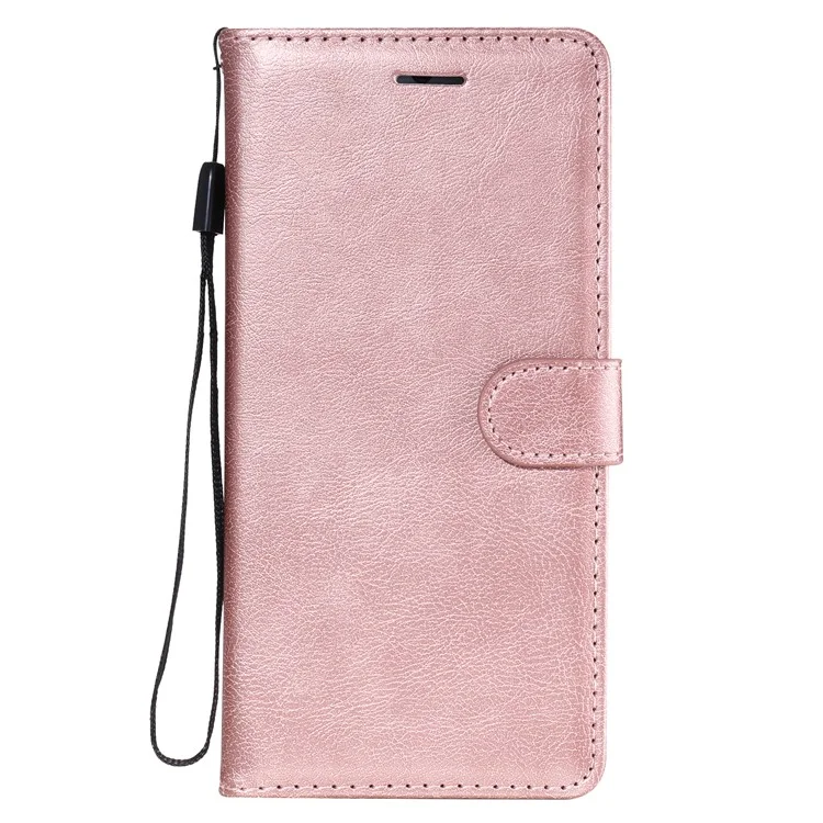 For Xiaomi Redmi Note 10 5G / Poco M3 Pro 4G / 5G / Redmi Note 10T 5G Case Solid Color Leather Mobile Cover Wallet Stand with Strap - Rose Gold