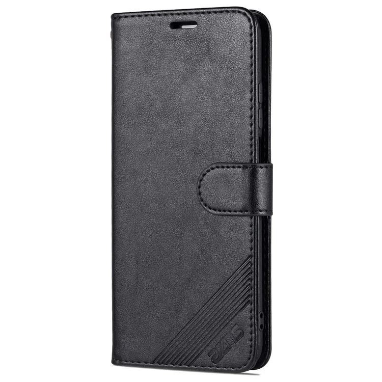 AZNS for Xiaomi Redmi 10 4G (2021)/Redmi 10 Prime/Redmi 10 2022 4G/Redmi Note 11 4G (MediaTek) PU Leather Anti-Drop Dual-Sided Magnetic Clasp Wallet Holder Design Phone Case - Black