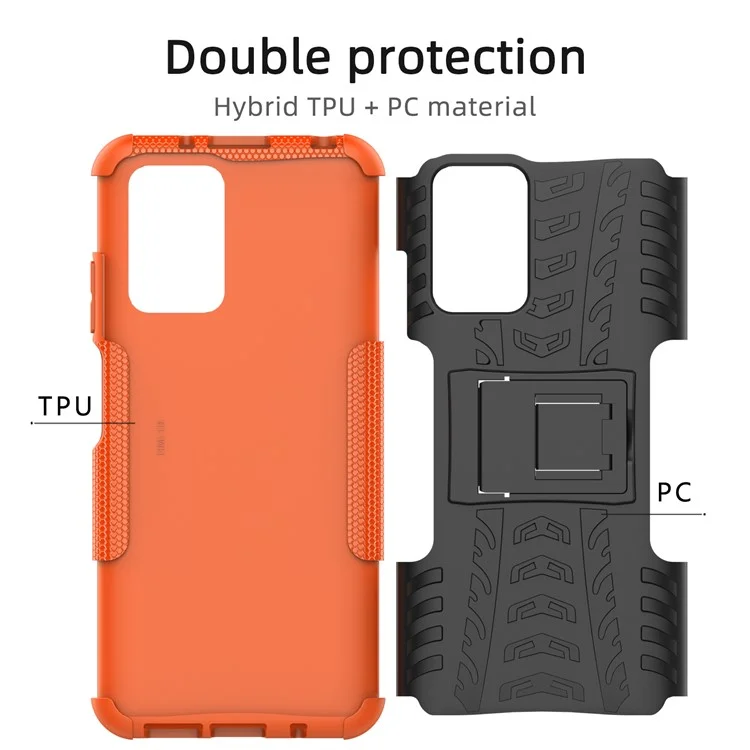 Para Xiaomi Redmi 10 4G (2021)/Redmi 10 2022 4G/Redmi Nota 11 4G (MediaTek) Textura de Pneu de Proteção Corpo Inteira Textime - Vermelho