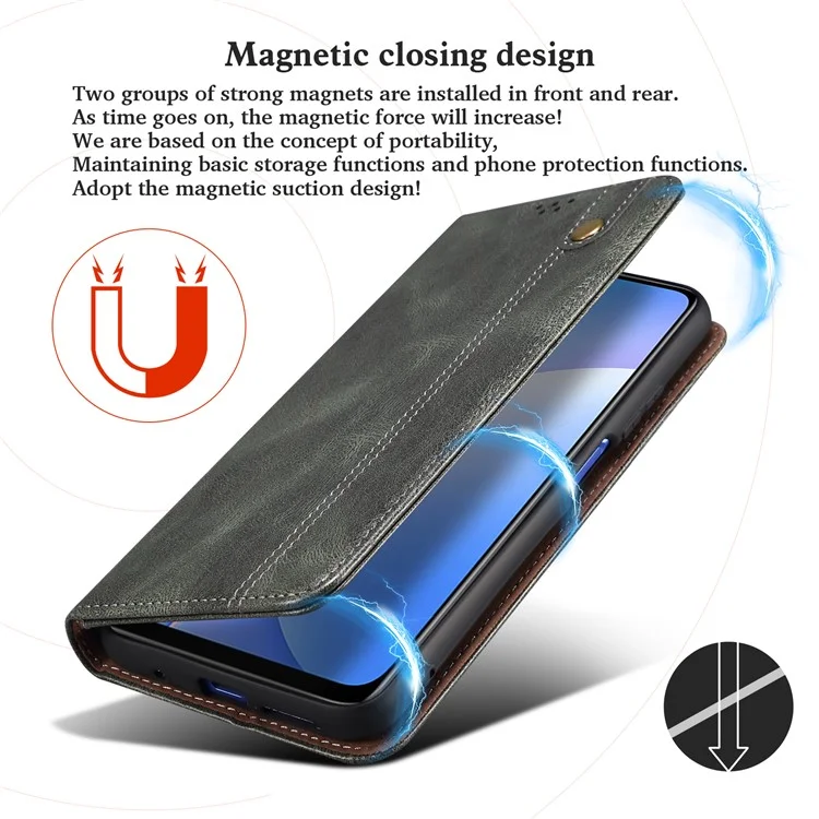 Wellige krasse Pferdehaut-Textur Gut geschützter stilvoller Wallet-Ständer-Entwurf Magnetisches Auto-absorbierendes PU-Leder-Handyhülle für Xiaomi 11T Pro - Braun