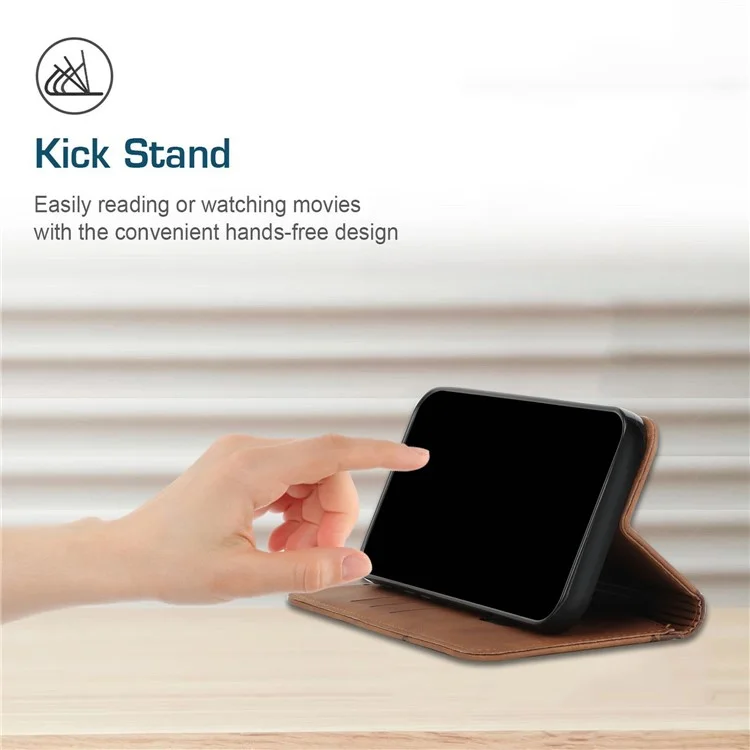 Rhombus Padrão de Rhombus Auto-absorvido Por Telefone de Couro de Toque de Pele Com Carteira de Suporte Para Xiaomi Poco X3/poco X3 Nfc/poco X3 Pro - Castanho
