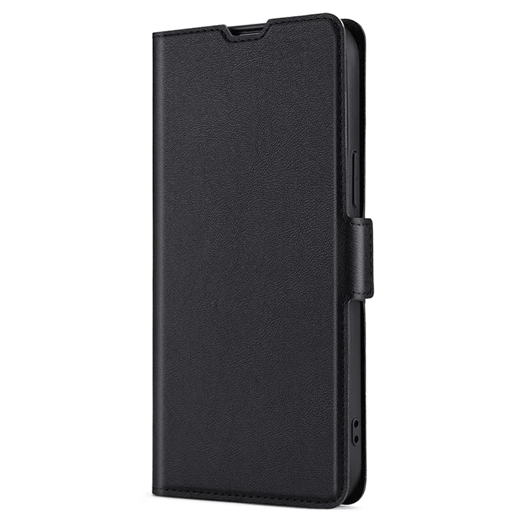 Funda Flip Case Cover Stand Funda de piel con ranura para tarjeta Protector de teléfono móvil ultradelgado para Xiaomi Redmi Note 10 Pro Max / Redmi Note 10 Pro 4G (Global) / Redmi Note 10 Pro 4G (India) - Negro