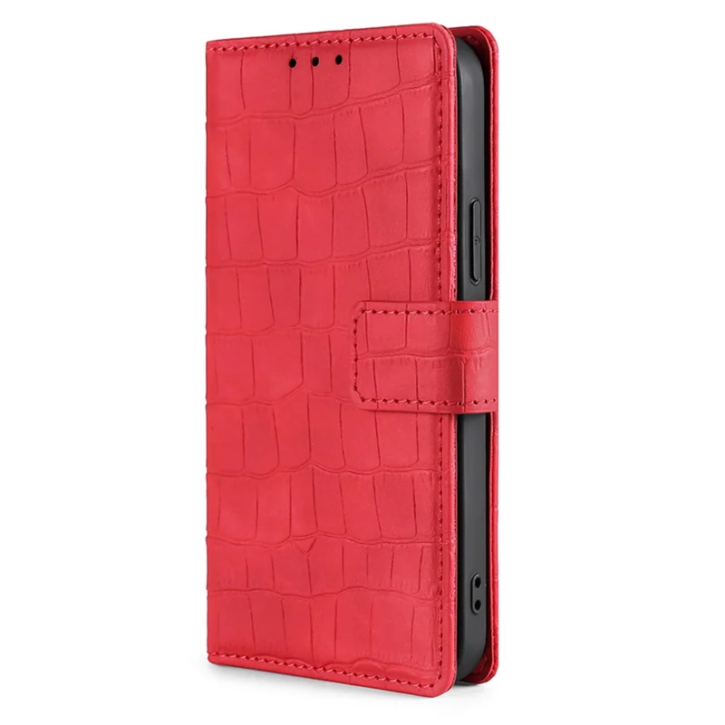Crocodile Texture Supporting Stand Wallet Leather Case Phone Cover Shell for Xiaomi 11T / 11T Pro - Red