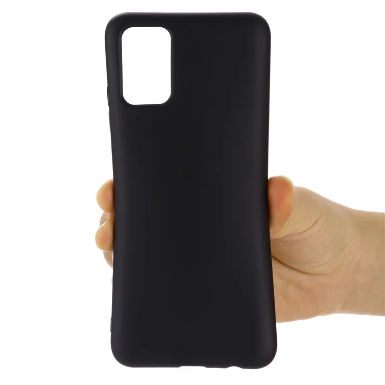 Liquid Silicone + Soft Microfiber Lining Slim Back Cover with Strap for Xiaomi Redmi 10 4G (2021)/Redmi 10 2022 4G/Redmi Note 11 4G (MediaTek)/Redmi 10 Prime - Black