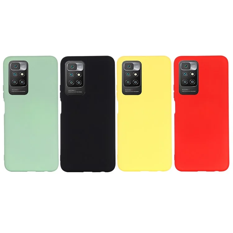 Liquid Silicone + Soft Microfiber Lining Slim Back Cover with Strap for Xiaomi Redmi 10 4G (2021)/Redmi 10 2022 4G/Redmi Note 11 4G (MediaTek)/Redmi 10 Prime - Black