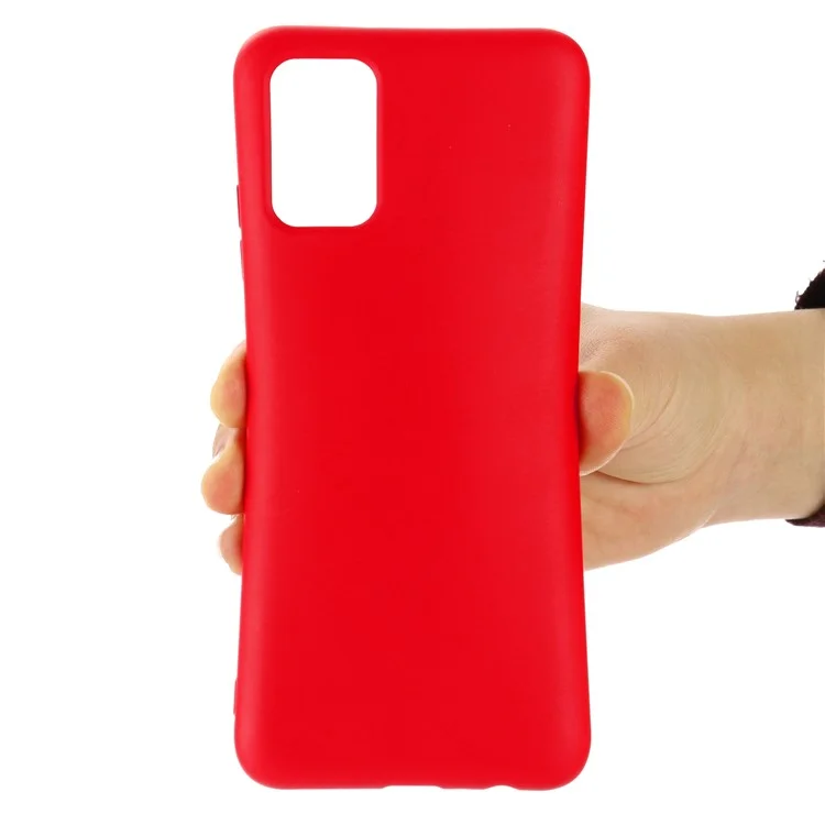 Liquid Silicone + Soft Microfiber Lining Slim Back Cover with Strap for Xiaomi Redmi 10 4G (2021)/Redmi 10 2022 4G/Redmi Note 11 4G (MediaTek)/Redmi 10 Prime - Red